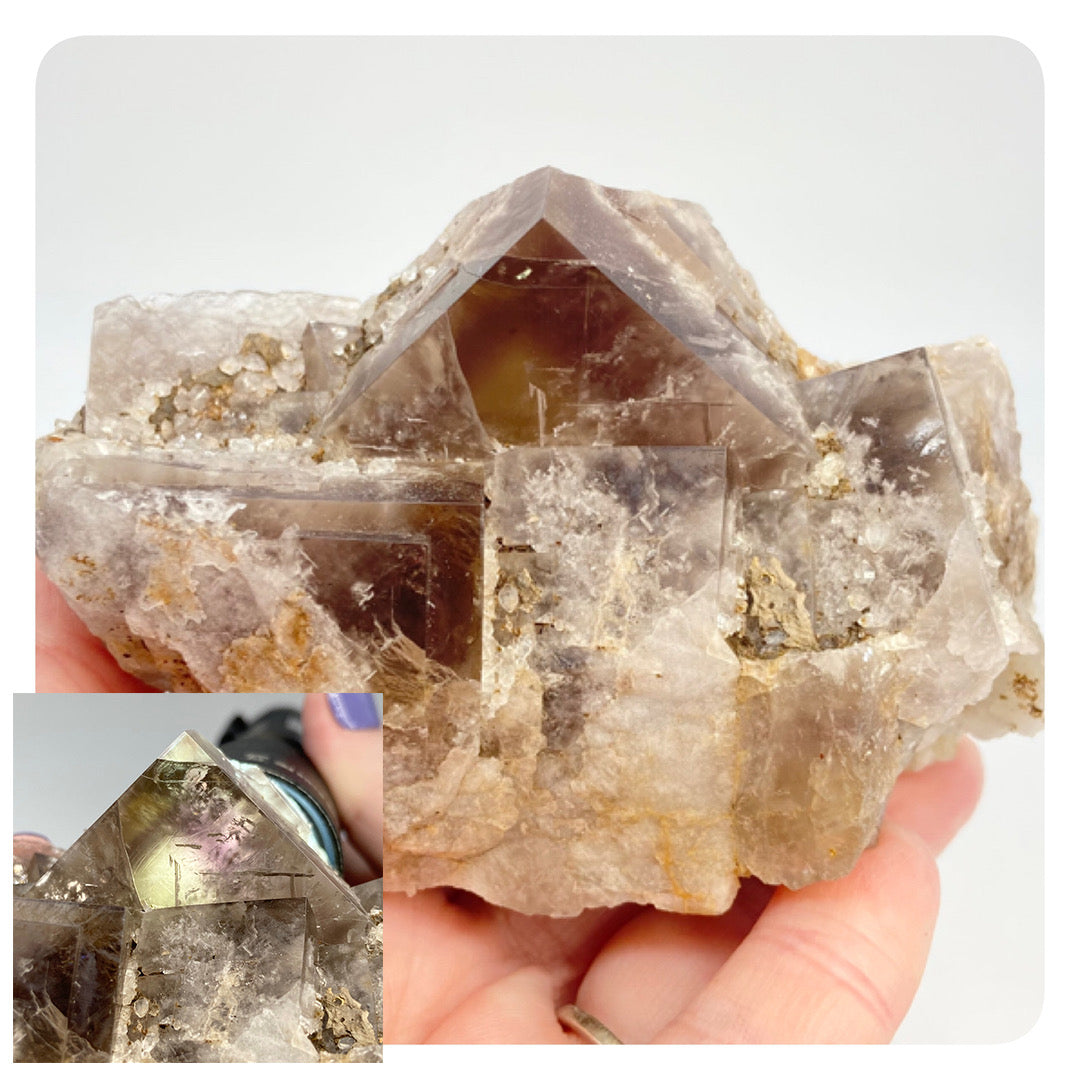 One Of A Kind XL Sherry Twins Fluorite Closed Mine From Sherry Twins Pocket, Lady Annabella Mine, Eastgate Quarry, Eastgate, Stanhope, County Durham, U.K.