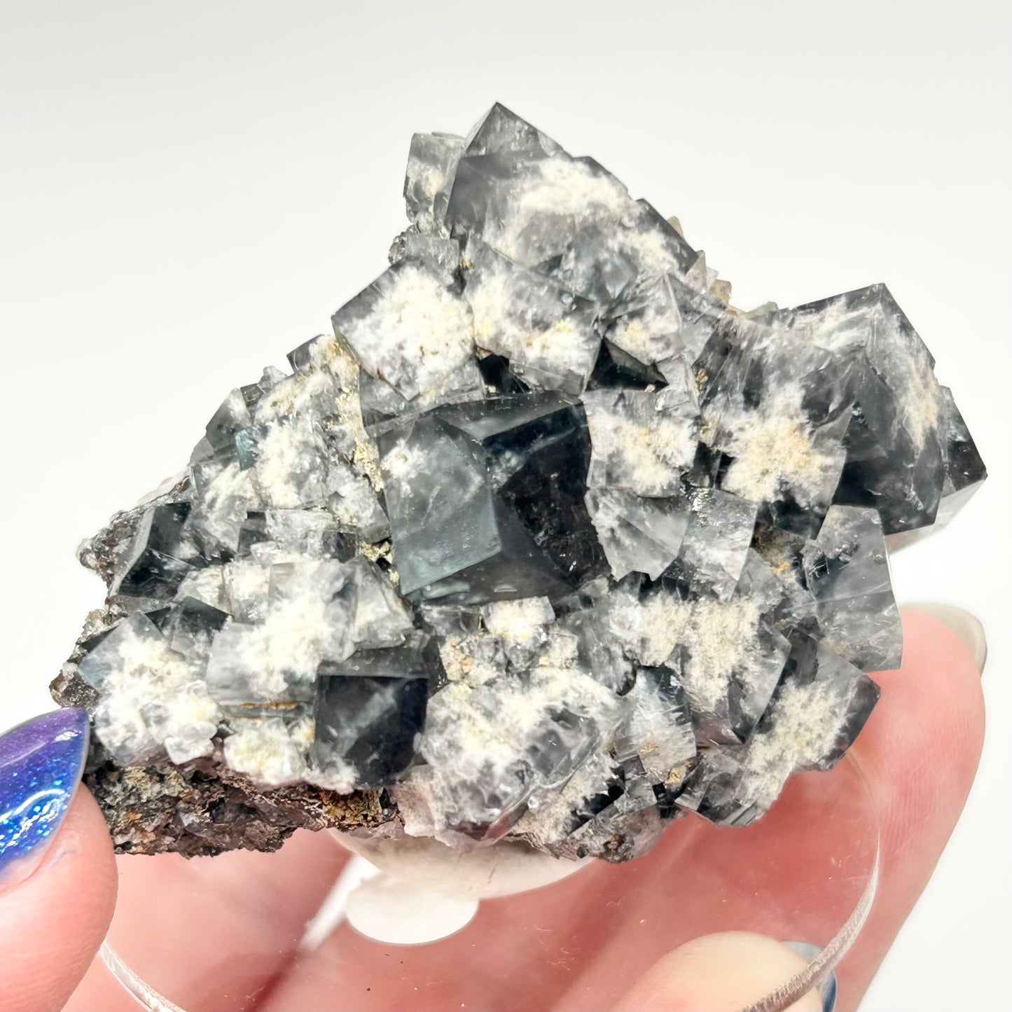 #4 Yum Yum Navy/ Black Fluorite From YumYum Pocket, Sutcliffe Vein, Diana Maria Mine, Weardale, County Durham, U.K.