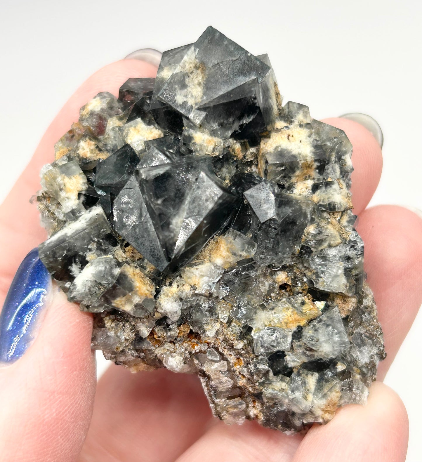 #30 Yum Yum Navy/ Black Fluorite From YumYum Pocket, Sutcliffe Vein, Diana Maria Mine, Weardale, County Durham, U.K.