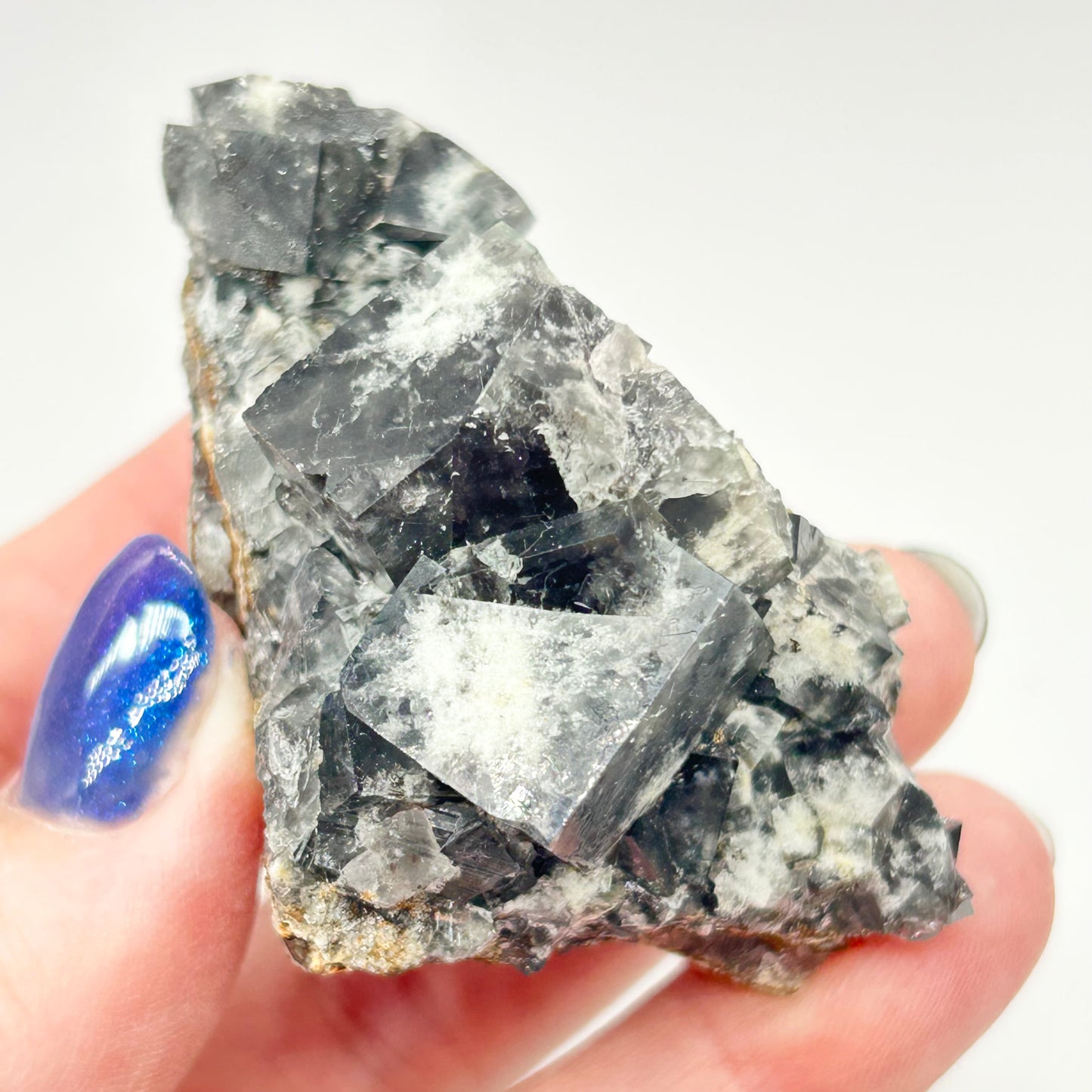 #20 Yum Yum Navy/ Black Fluorite From YumYum Pocket, Sutcliffe Vein, Diana Maria Mine, Weardale, County Durham, U.K.