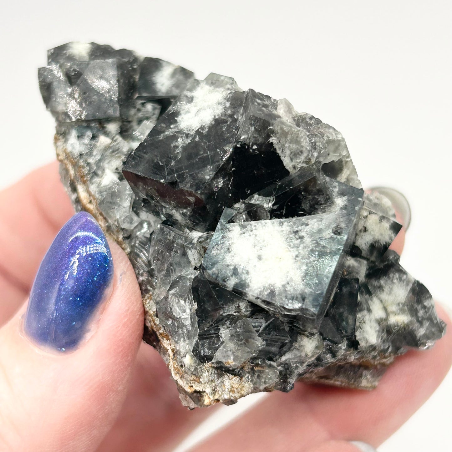 #20 Yum Yum Navy/ Black Fluorite From YumYum Pocket, Sutcliffe Vein, Diana Maria Mine, Weardale, County Durham, U.K.