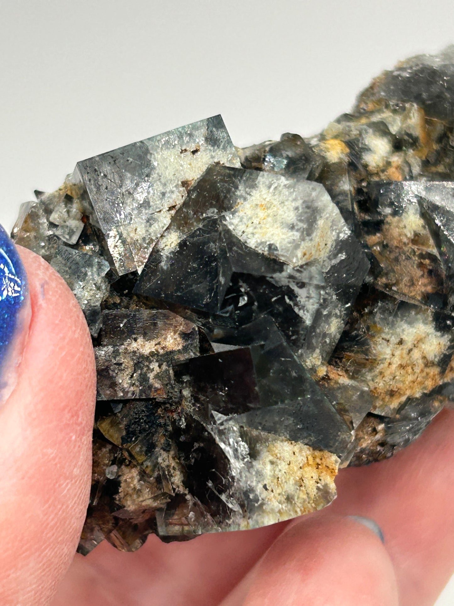 #22 Yum Yum Navy/ Black Fluorite From YumYum Pocket, Sutcliffe Vein, Diana Maria Mine, Weardale, County Durham, U.K.