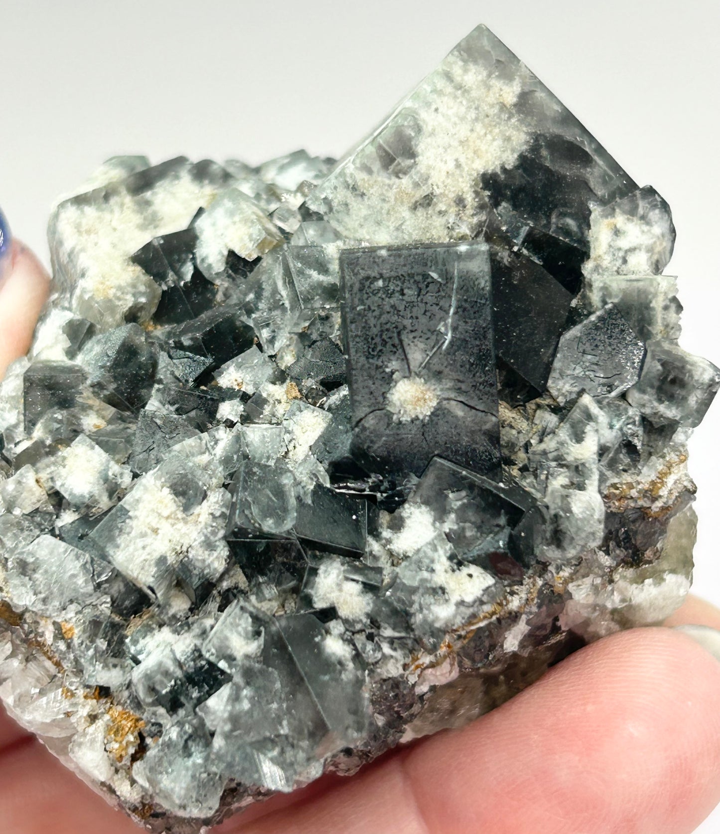 #24 Yum Yum Navy/ Black Fluorite From YumYum Pocket, Sutcliffe Vein, Diana Maria Mine, Weardale, County Durham, U.K.