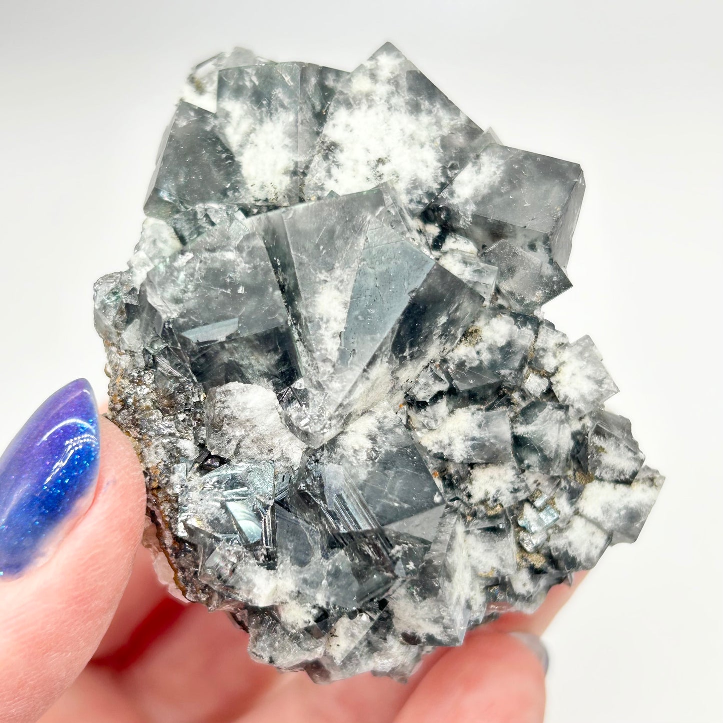 #32 Yum Yum Navy/ Black Fluorite From YumYum Pocket, Sutcliffe Vein, Diana Maria Mine, Weardale, County Durham, U.K.