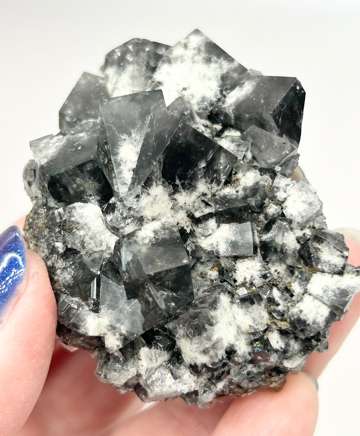 #32 Yum Yum Navy/ Black Fluorite From YumYum Pocket, Sutcliffe Vein, Diana Maria Mine, Weardale, County Durham, U.K.