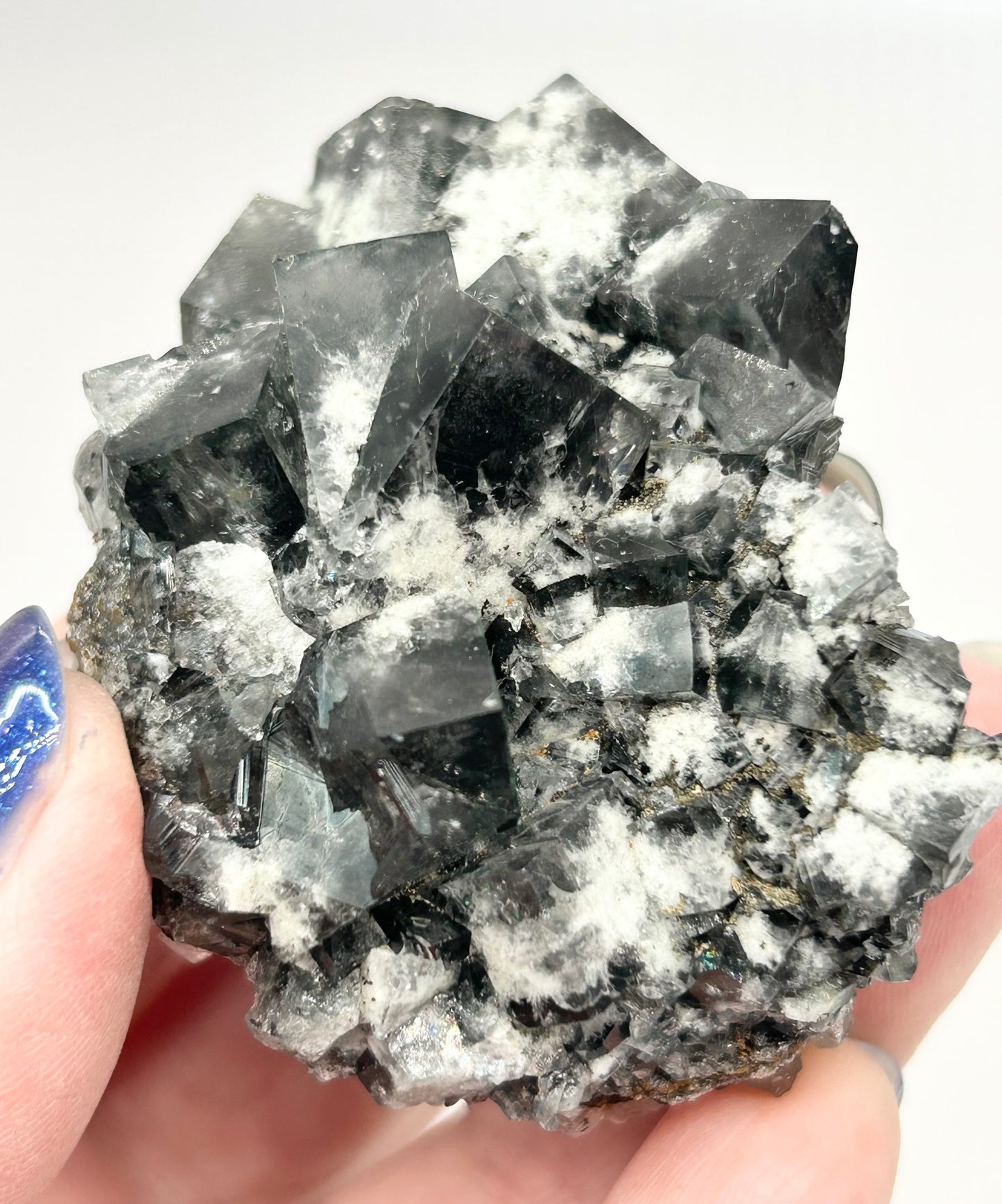 #32 Yum Yum Navy/ Black Fluorite From YumYum Pocket, Sutcliffe Vein, Diana Maria Mine, Weardale, County Durham, U.K.