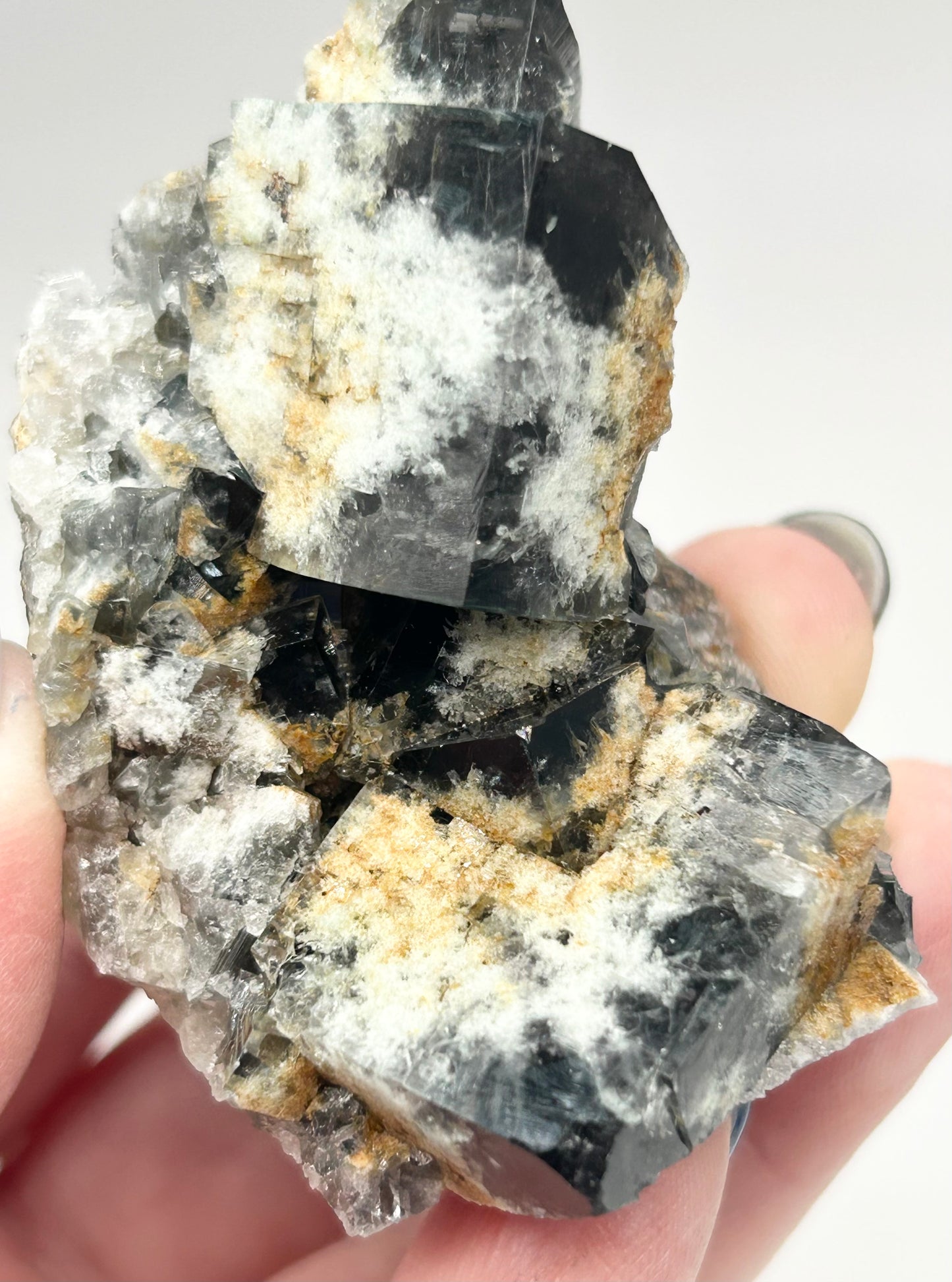 #34 Yum Yum Navy/ Black Fluorite From YumYum Pocket, Sutcliffe Vein, Diana Maria Mine, Weardale, County Durham, U.K.