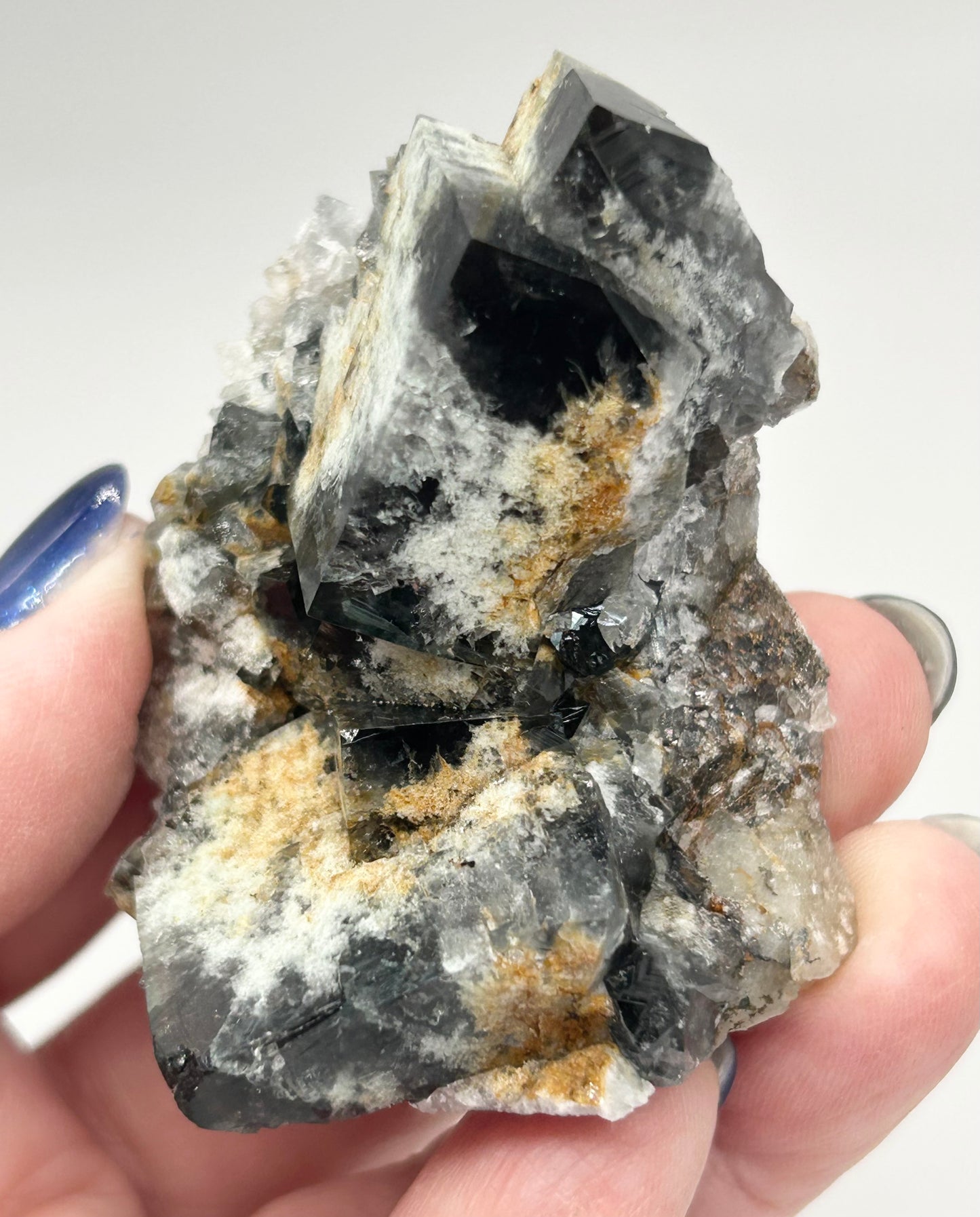 #34 Yum Yum Navy/ Black Fluorite From YumYum Pocket, Sutcliffe Vein, Diana Maria Mine, Weardale, County Durham, U.K.