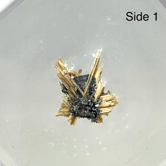 #1 Golden Rutile With Hematite In Display Case From Novo Horizonte, Bahia, Brazil 🇧🇷