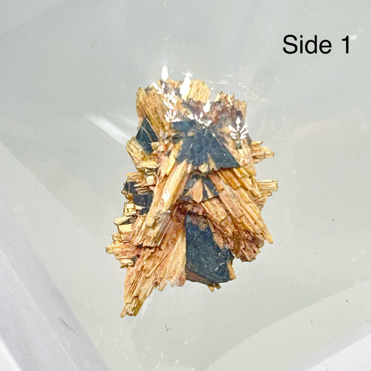 #3 Golden & Red Rutile With Hematite In Display Case From Novo Horizonte, Bahia, Brazil 🇧🇷