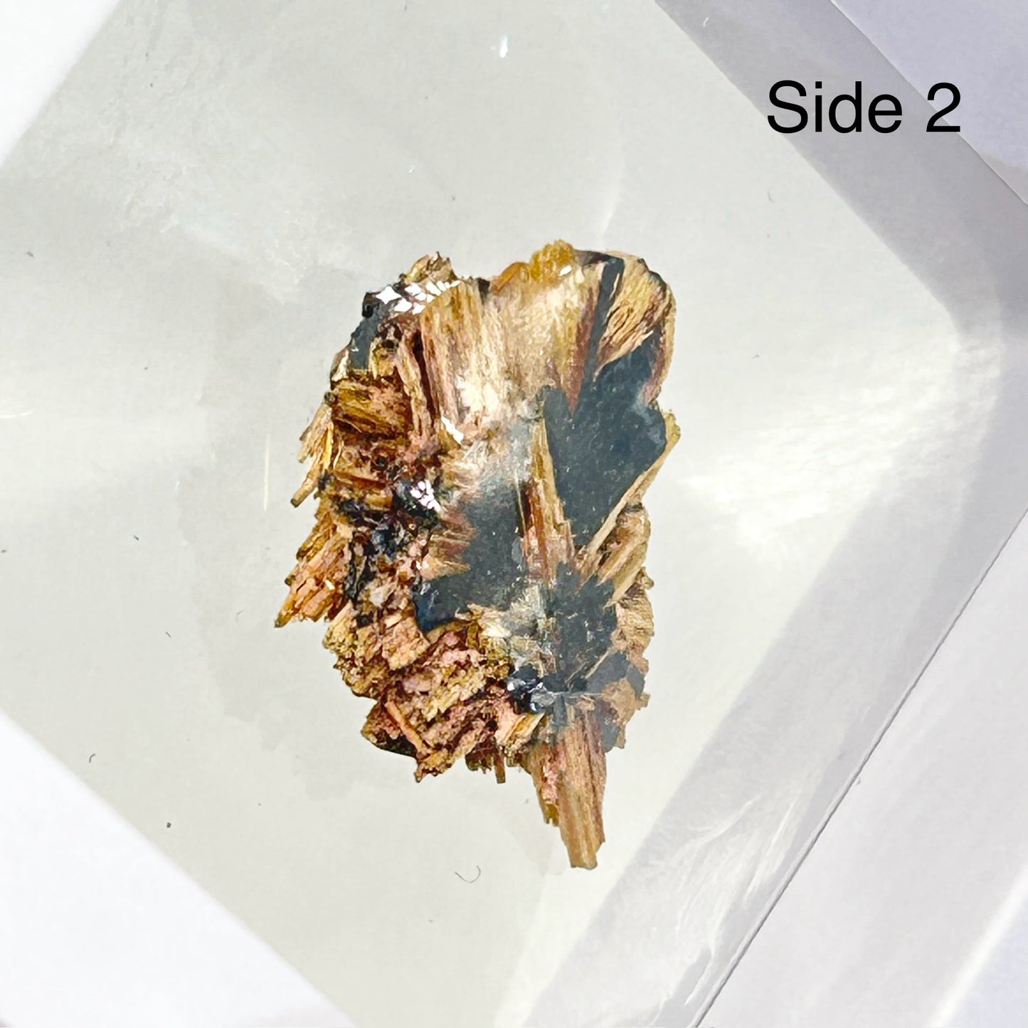 #3 Golden & Red Rutile With Hematite In Display Case From Novo Horizonte, Bahia, Brazil 🇧🇷