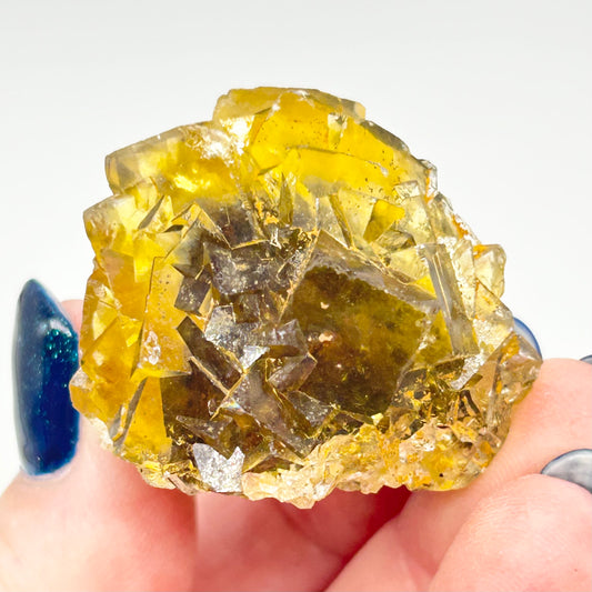 #3 Honey 🍯 Pocket Yellow Fluorite From Okorusu, Namibia 🇳🇦