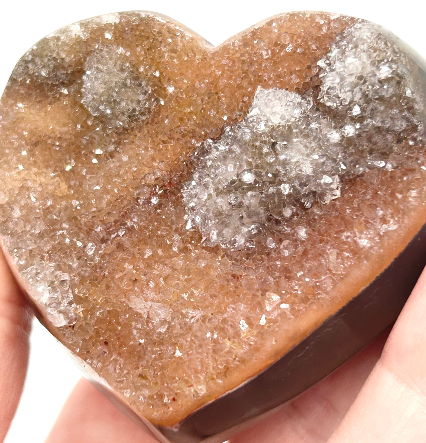 #3 Sugar Lilac, Black & Orange Amethyst Medium Heart With Jasper & Blue Agate From Uruguay 🇺🇾