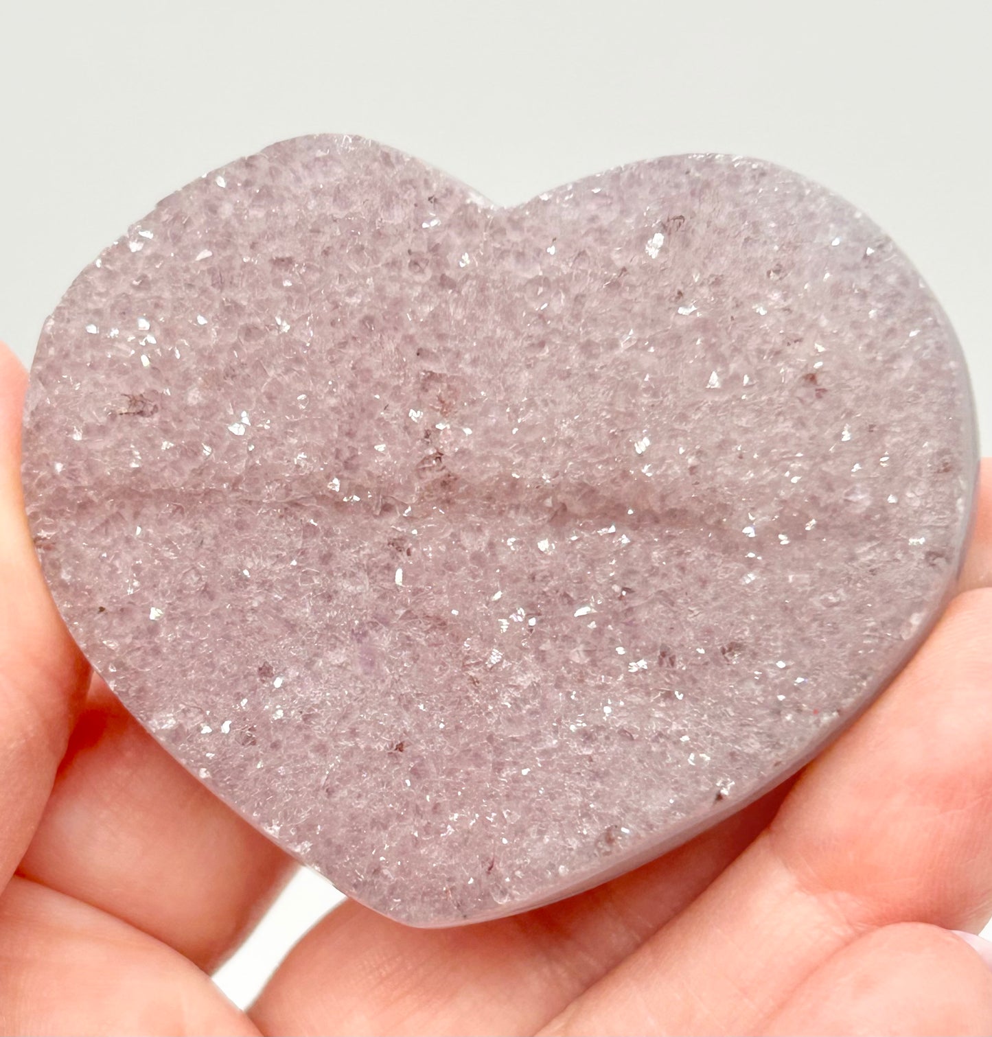 #7 Lilac & Pink Sugar Amethyst Small Heart From Uruguay 🇺🇾