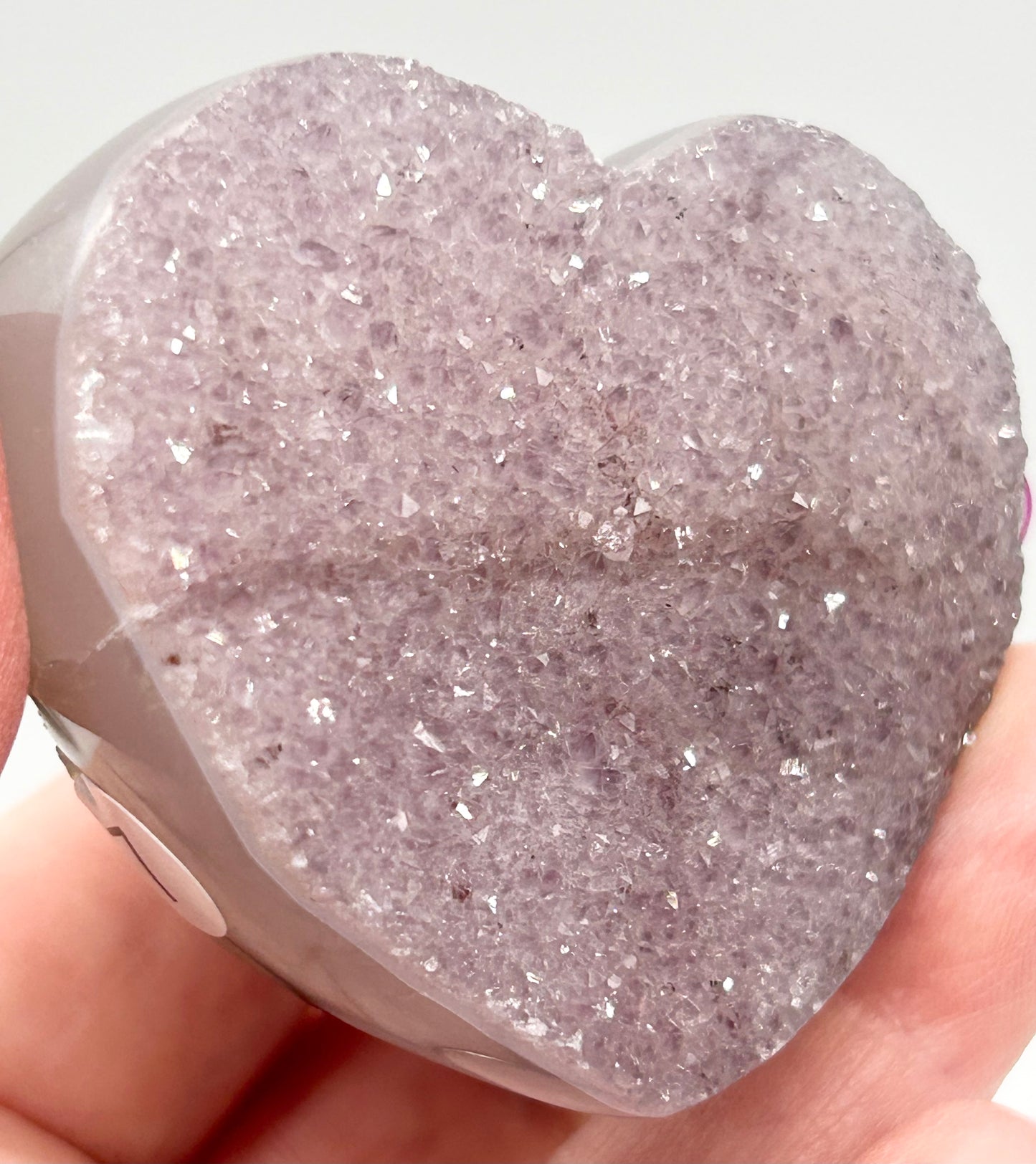 #7 Lilac & Pink Sugar Amethyst Small Heart From Uruguay 🇺🇾