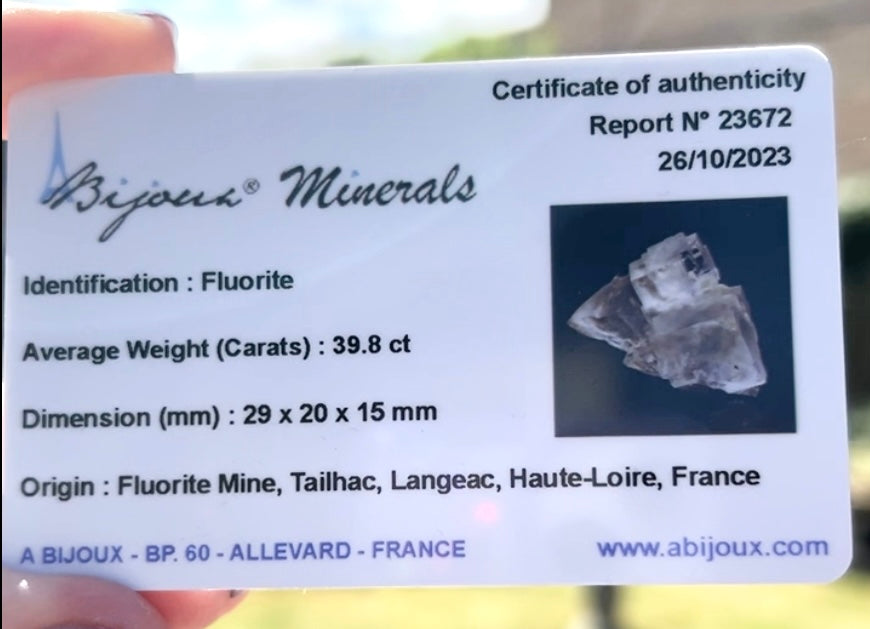 Rare Clear Fluorite Specimen From Fluorite Mine, Praclos, Tailhac, Brioude, Haute-Loire, Auvergne-Rhône-Alpes, France 🇫🇷