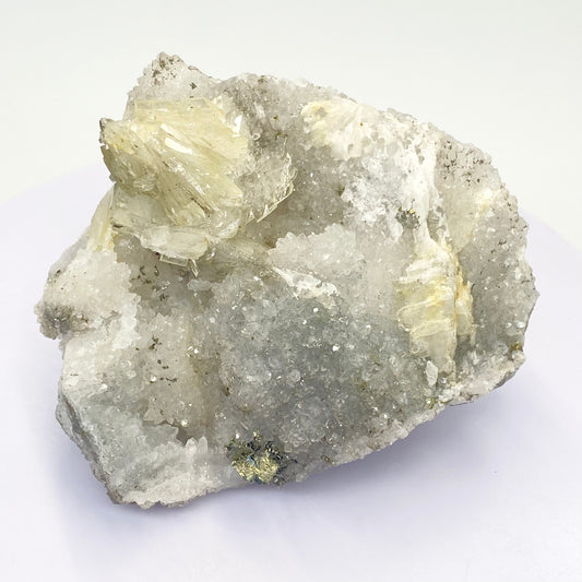 #1 Rare Native Silver In Quartz With Yellow & Blue Barite High Quality Large Specimen From Morocco 🇲🇦