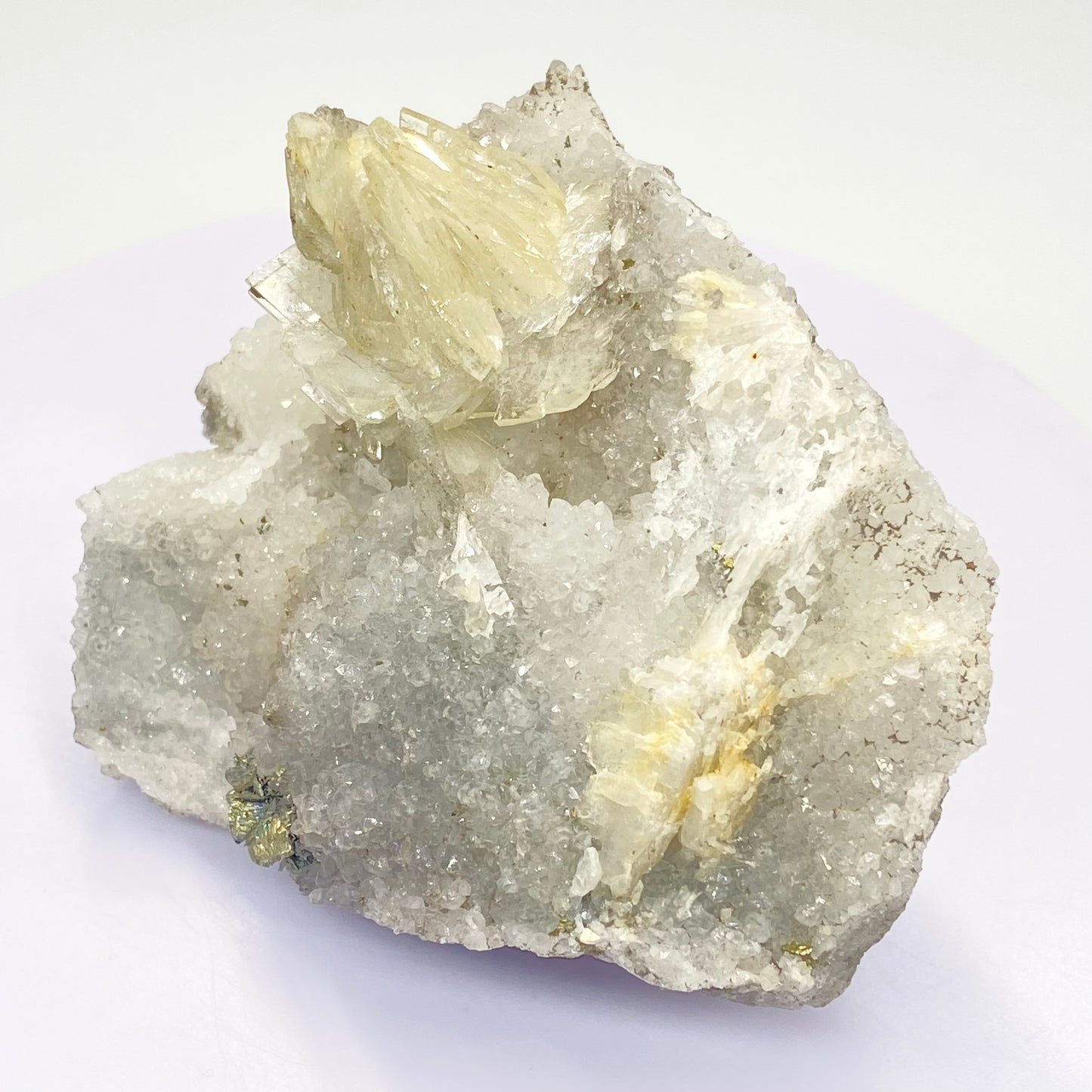 #1 Rare Native Silver In Quartz With Yellow & Blue Barite High Quality Large Specimen From Morocco 🇲🇦