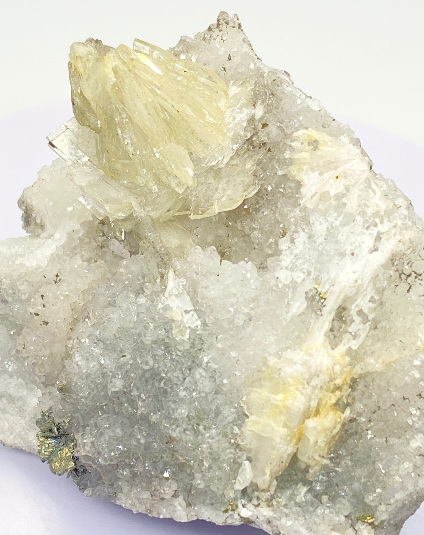 #1 Rare Native Silver In Quartz With Yellow & Blue Barite High Quality Large Specimen From Morocco 🇲🇦