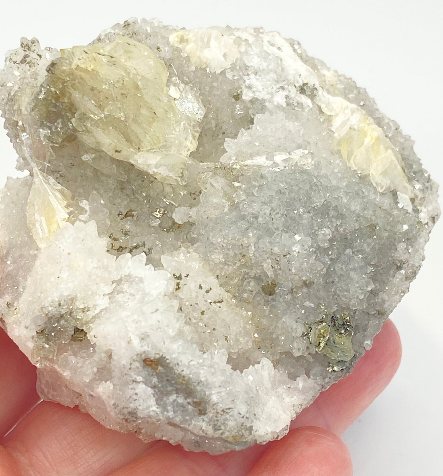 #1 Rare Native Silver In Quartz With Yellow & Blue Barite High Quality Large Specimen From Morocco 🇲🇦