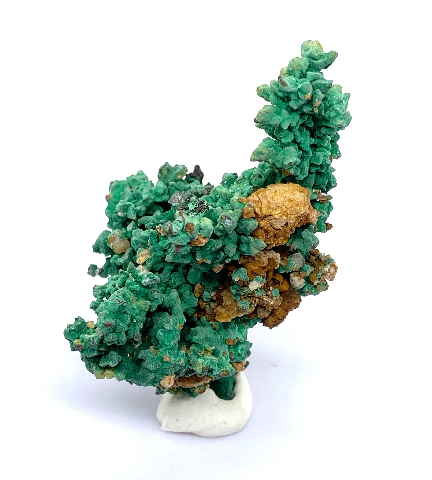 Malachite On Native Copper Small Specimen On Disk From Democratic Republic of the Congo (DRC) 🇨🇩