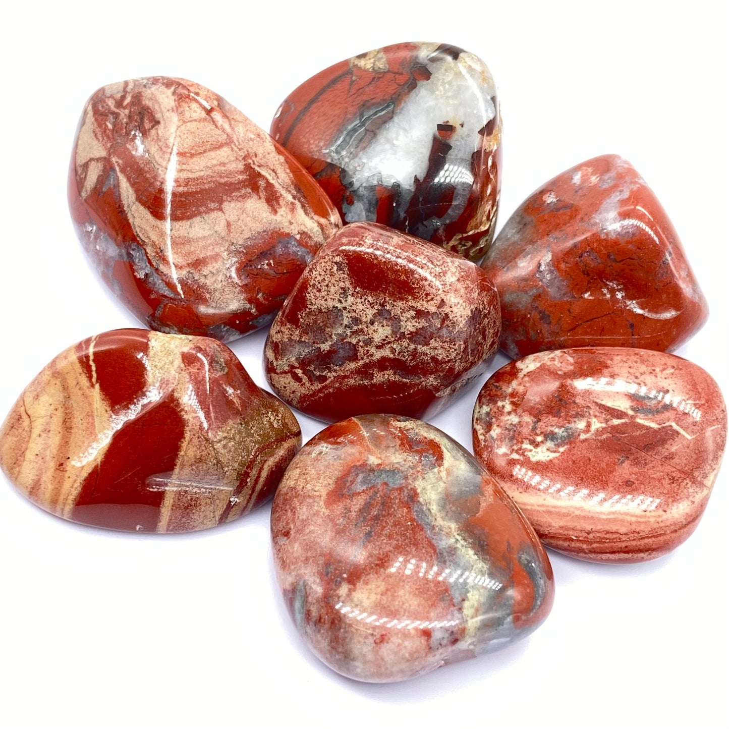 Red Jasper With Quartz High Quality Tumbles From Madagascar 🇲🇬 Pick Your Size