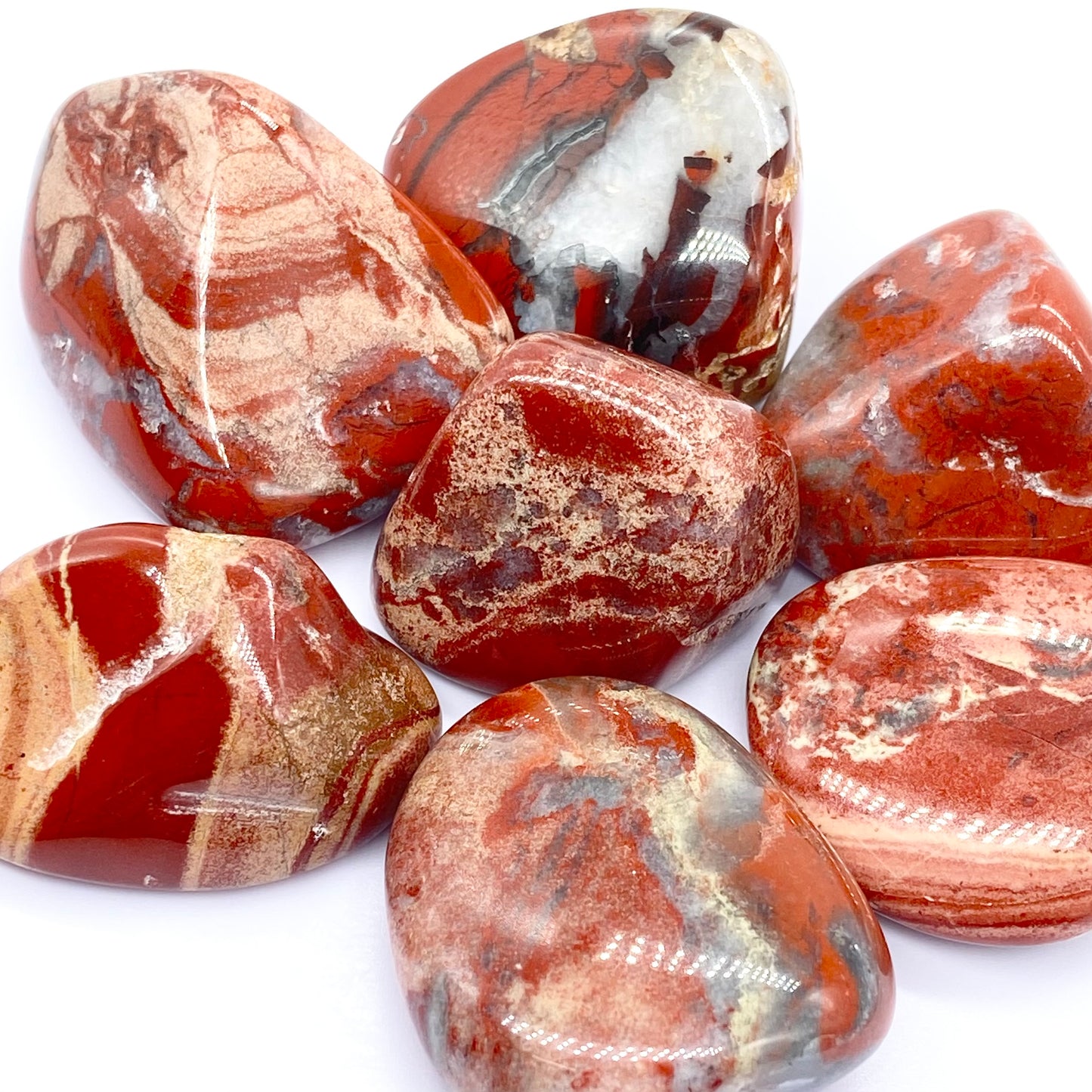 Red Jasper With Quartz High Quality Tumbles From Madagascar 🇲🇬 Pick Your Size