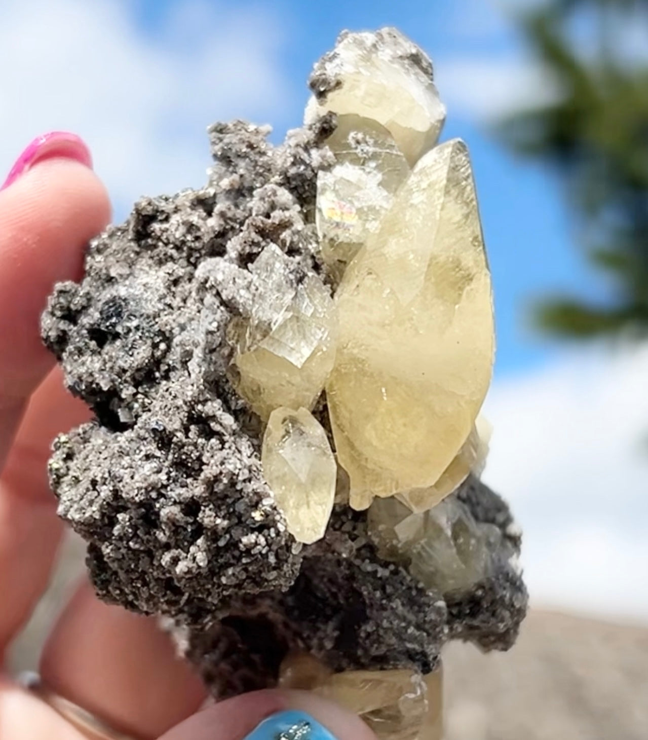 Collectors #11 Sweetwater Yellow Calcite On Marcasite Large From Sweetwater Mine, Reynolds County, Missouri, USA 🇺🇸