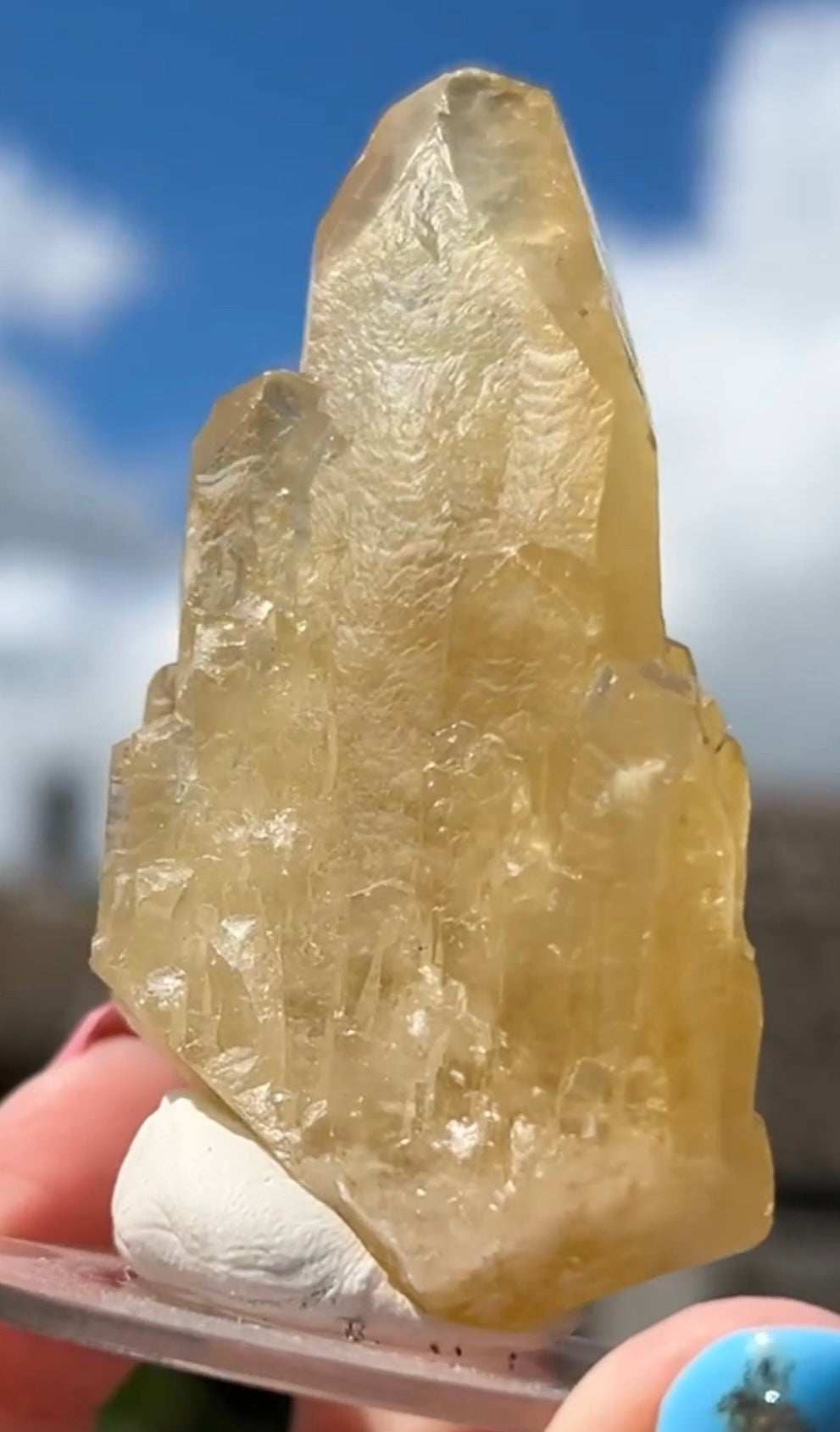 Collectors #6 Sweetwater Single Yellow Optical Calcite Large Point From Sweetwater Mine, Reynolds County, Missouri, USA 🇺🇸