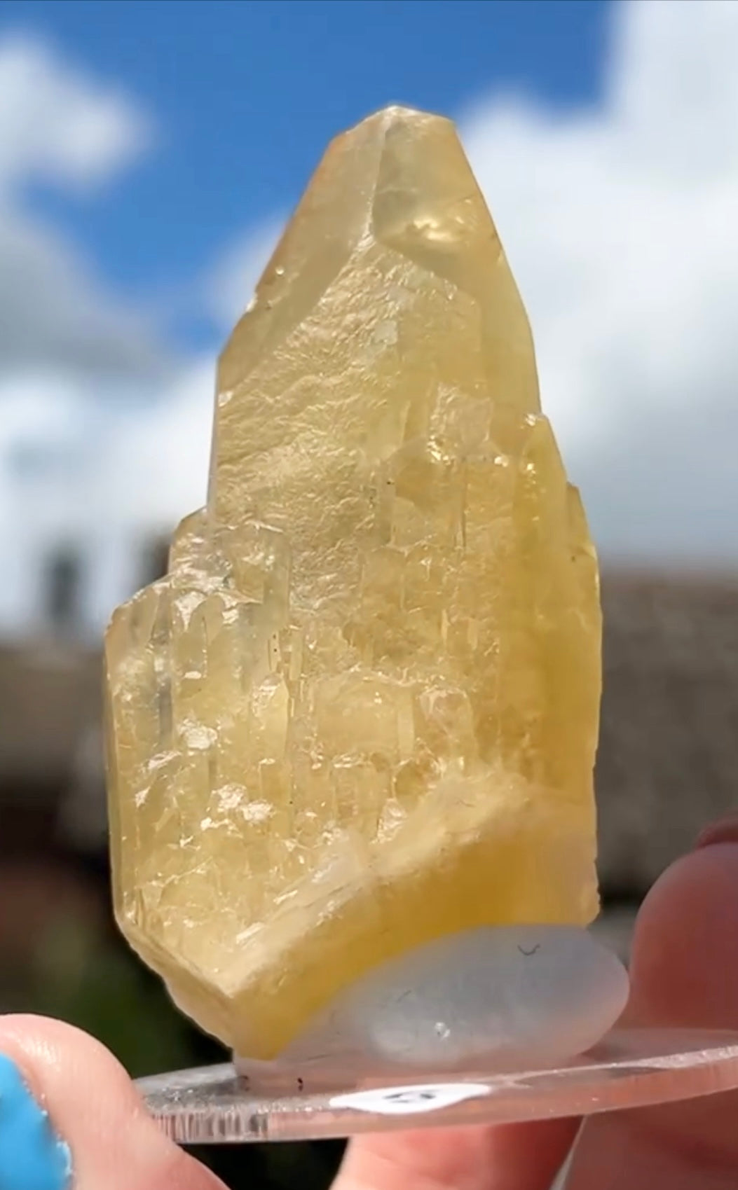 Collectors #6 Sweetwater Single Yellow Optical Calcite Large Point From Sweetwater Mine, Reynolds County, Missouri, USA 🇺🇸