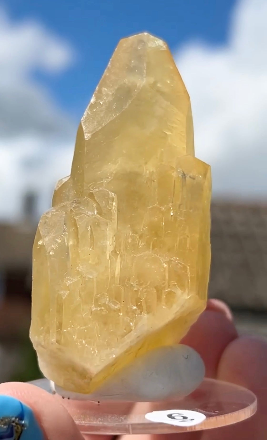 Collectors #6 Sweetwater Single Yellow Optical Calcite Large Point From Sweetwater Mine, Reynolds County, Missouri, USA 🇺🇸