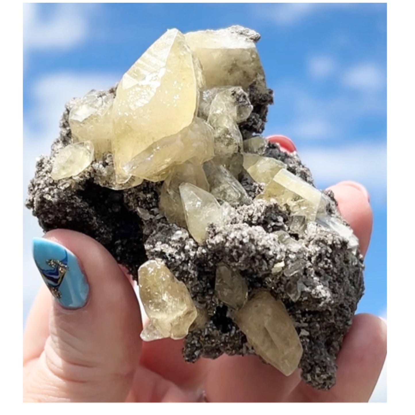 Collectors #11 Sweetwater Yellow Calcite On Marcasite Large From Sweetwater Mine, Reynolds County, Missouri, USA 🇺🇸