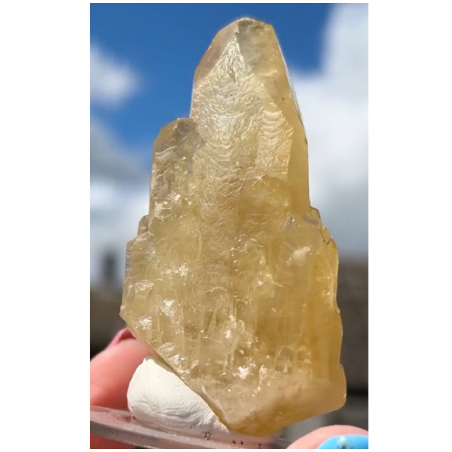 Collectors #6 Sweetwater Single Yellow Optical Calcite Large Point From Sweetwater Mine, Reynolds County, Missouri, USA 🇺🇸