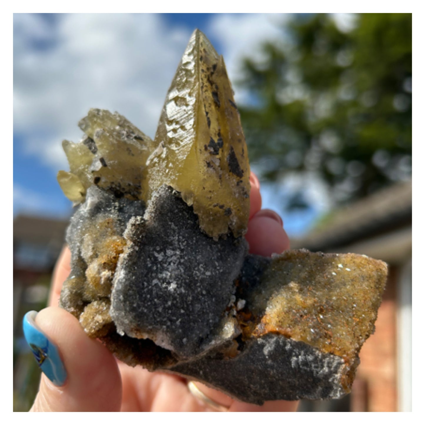 Collectors #9 Sweetwater Double Yellow Calcite On Marcasite & Limonite Large From Sweetwater Mine, Reynolds County, Missouri, USA 🇺🇸