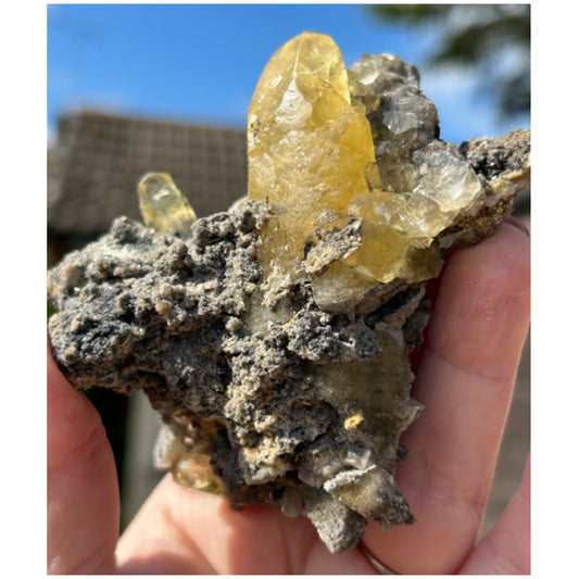 Collectors #12 Fletcher 8 Point Optical Calcite With Marcasite Base Large From Fletcher Mine, Reynolds County, Missouri, USA 🇺🇸