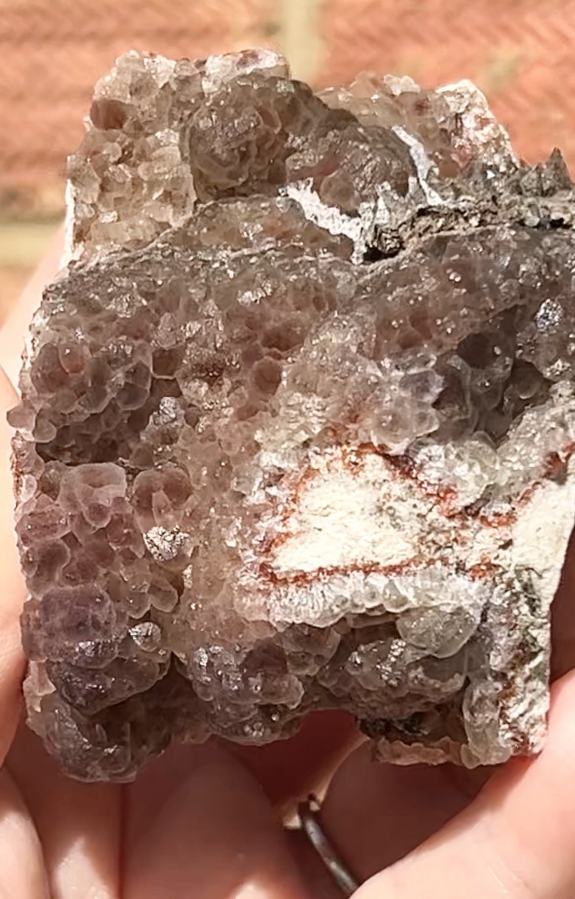 #2 Rare Red & Pink Fluorite Botryoidal With Dogtooth Calcite & Selenite From Navidad Mine, Durango, Mexico 🇲🇽