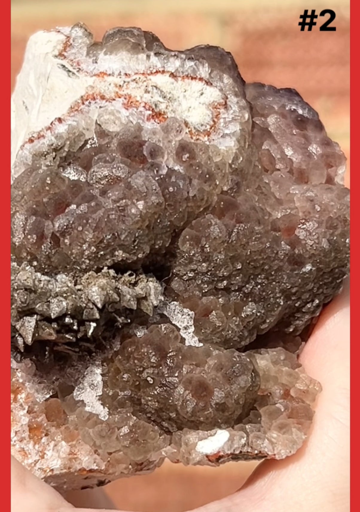 #2 Rare Red & Pink Fluorite Botryoidal With Dogtooth Calcite & Selenite From Navidad Mine, Durango, Mexico 🇲🇽