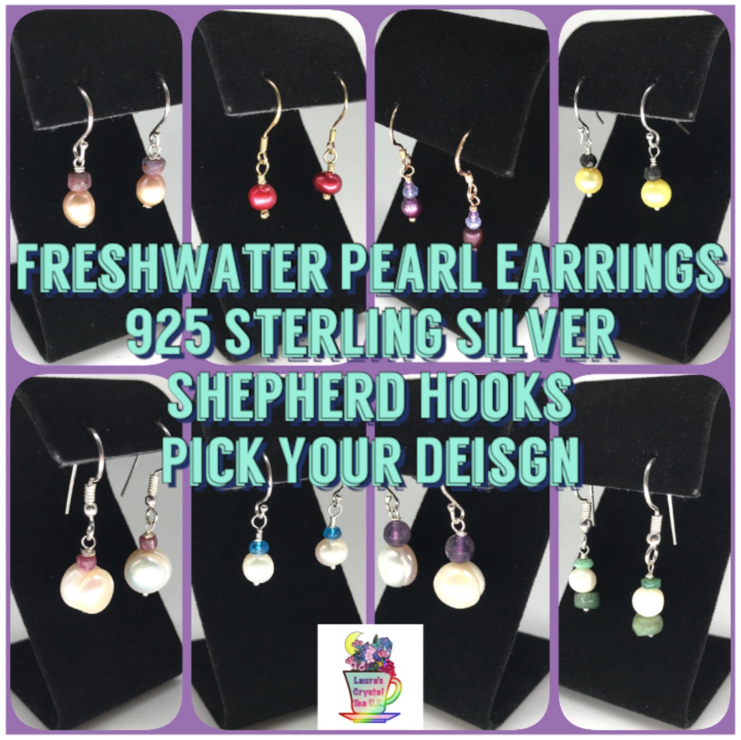 Chose Your Colour Freshwater Pearl Sterling 925 Silver Shepherds Hook Drop Earrings - Pick Your Earrings