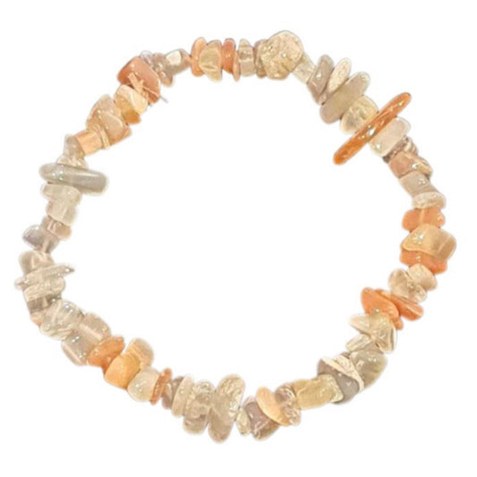 Mixed Moonstone Chip Stretch Elastic Bracelet 45 - 55mm - Pick Your Size