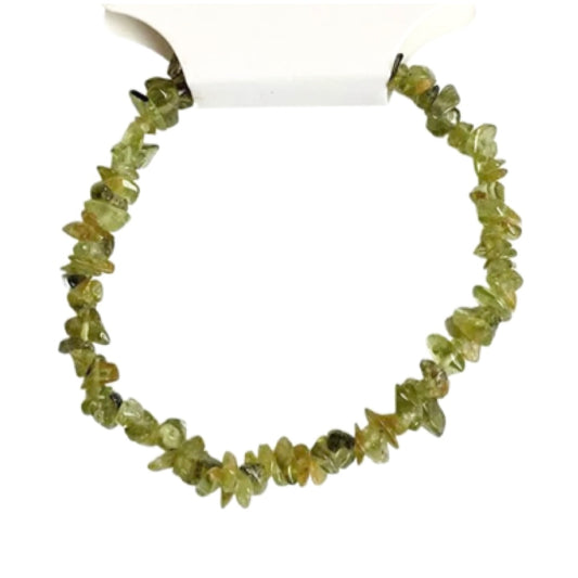 Peridot Chip Stretch Elastic Bracelet 55mm