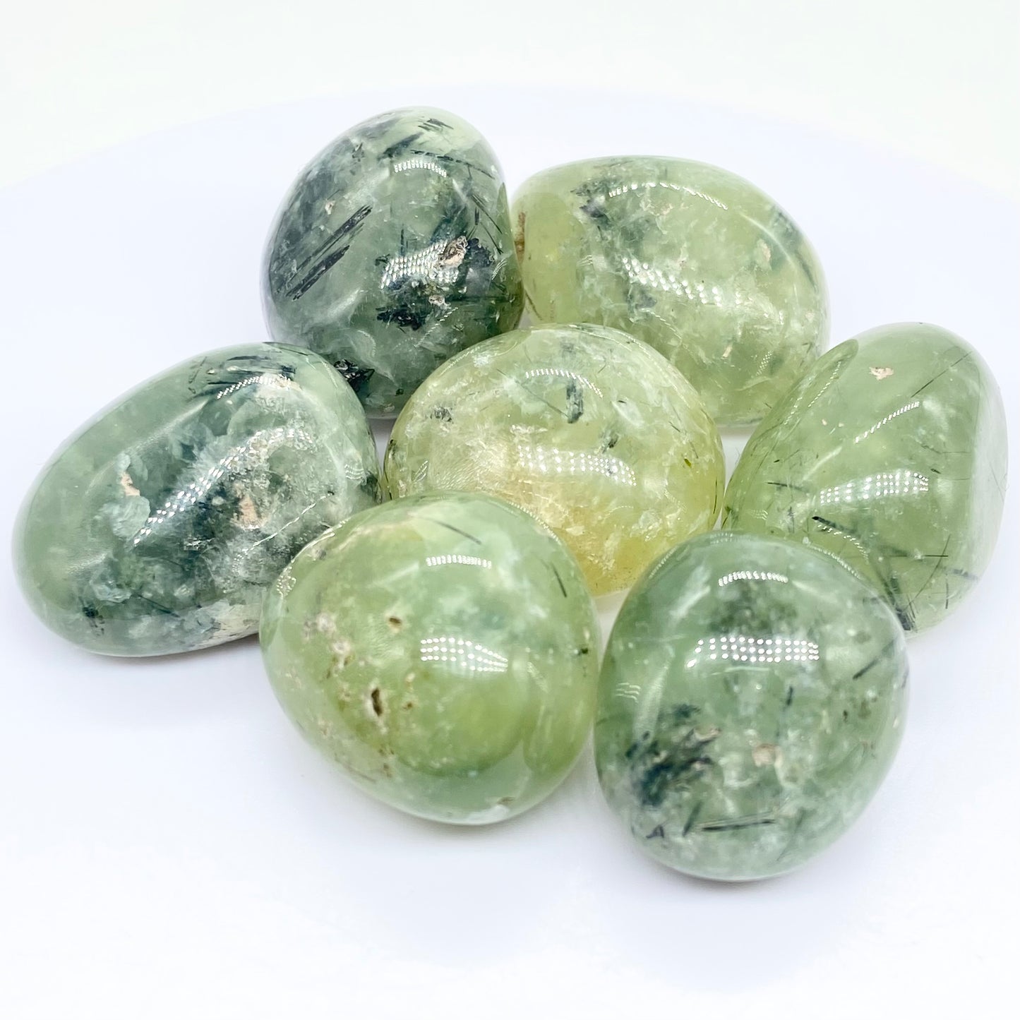 Prehnite With Epidot Rutile Inclusions High Quality Tumbles From China 🇨🇳 Pick Your Size