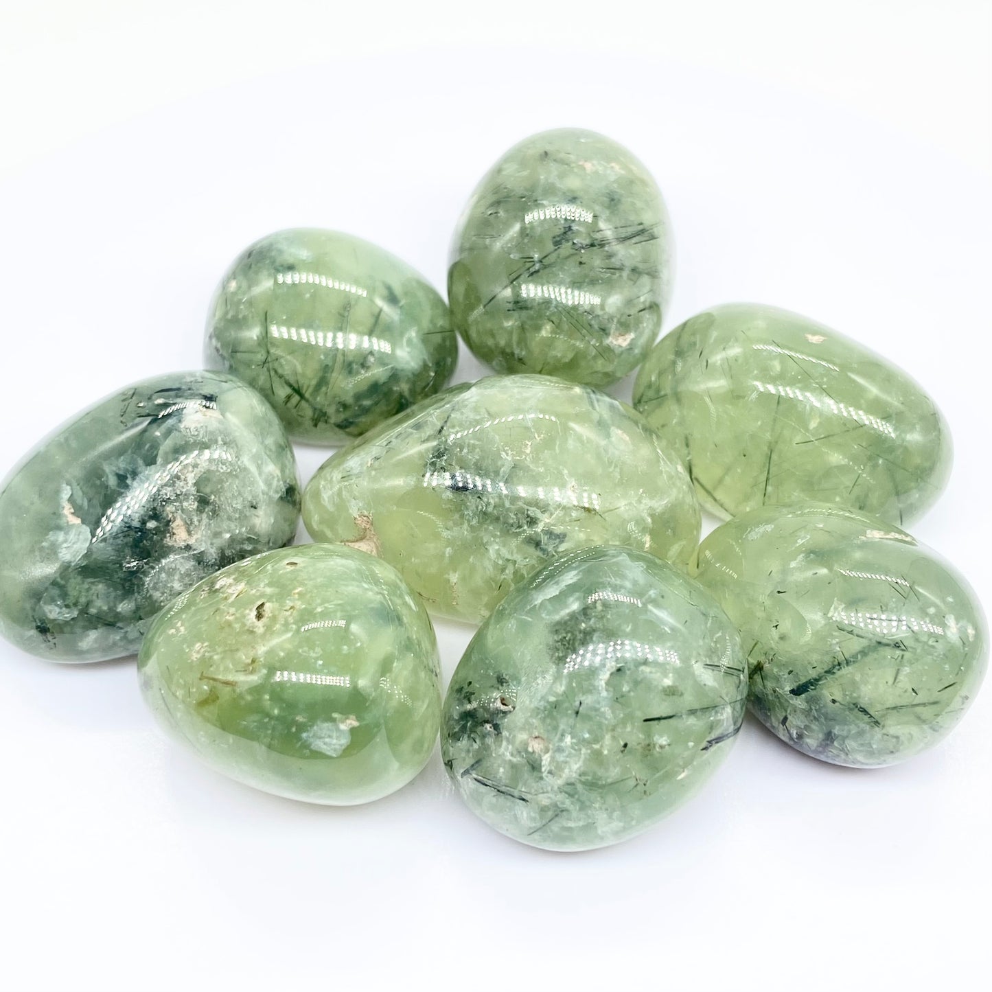 Prehnite With Epidot Rutile Inclusions High Quality Tumbles From China 🇨🇳 Pick Your Size