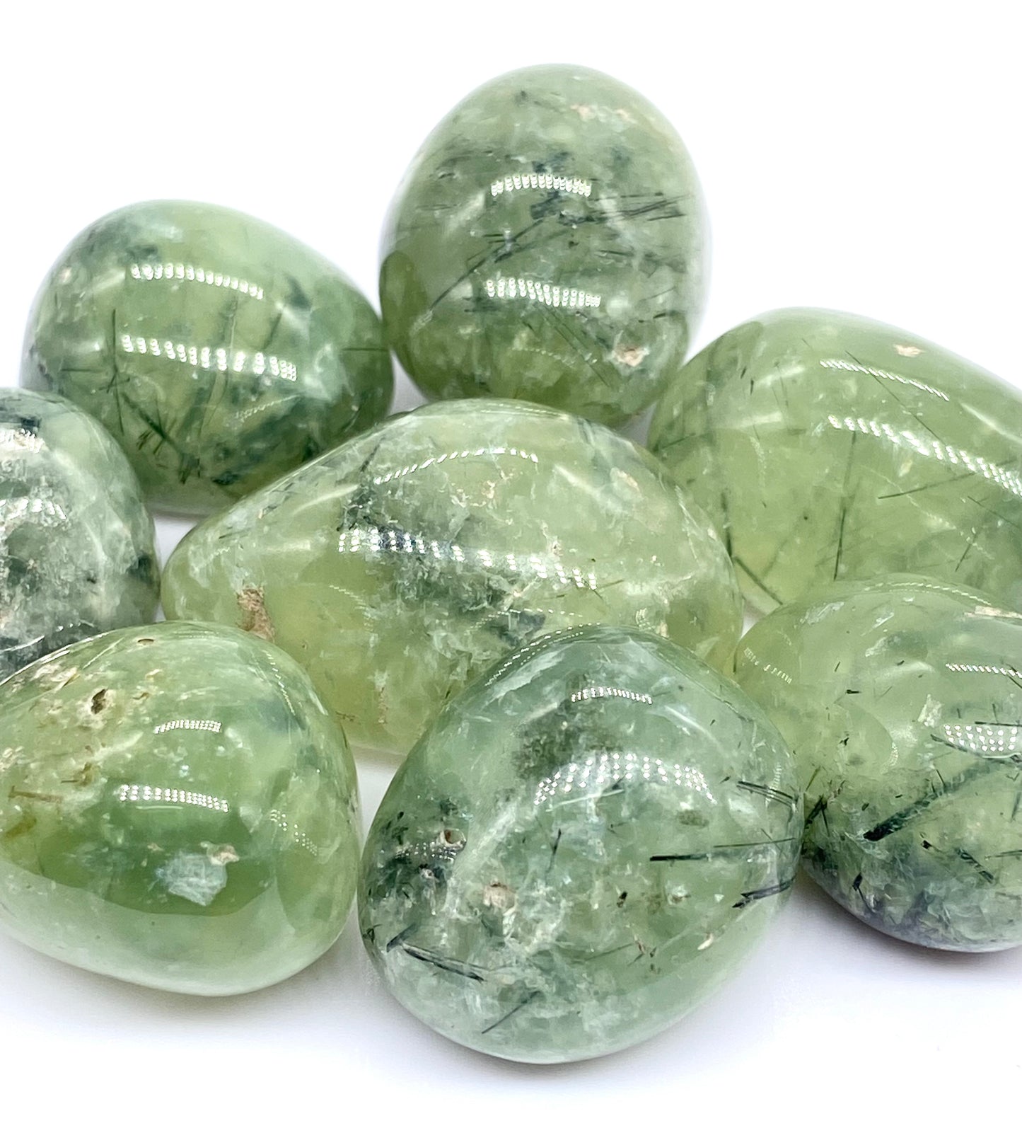 Prehnite With Epidot Rutile Inclusions High Quality Tumbles From China 🇨🇳 Pick Your Size