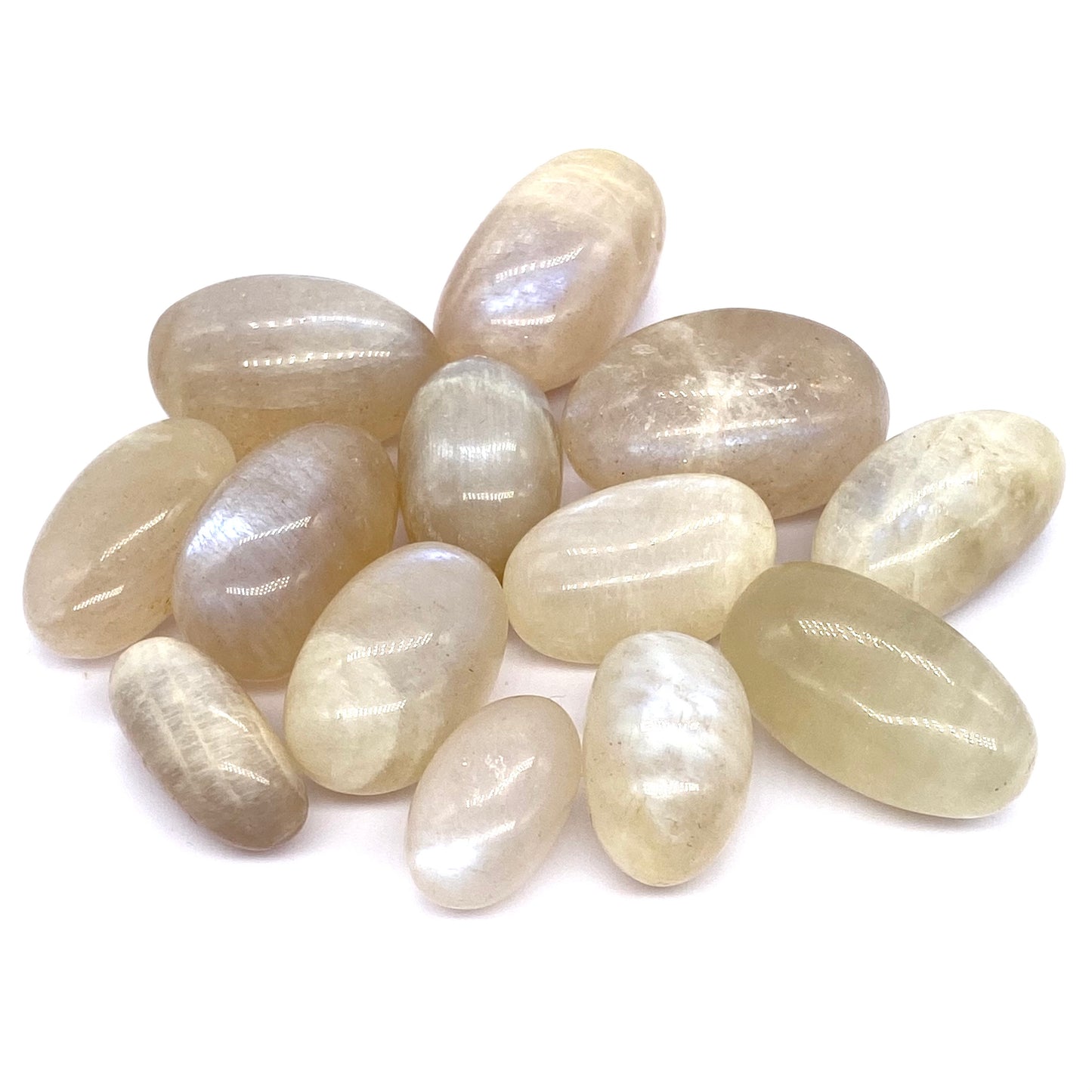 High Quality Golden Moonstone Sunstone With Blue Flash Tumbles From India 🇮🇳 Pick Your Size