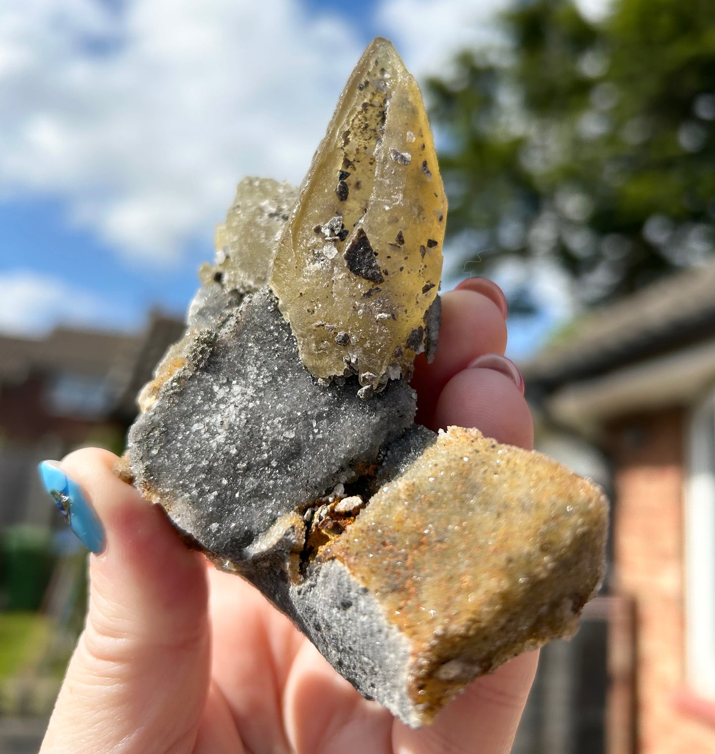 Collectors #9 Sweetwater Double Yellow Calcite On Marcasite & Limonite Large From Sweetwater Mine, Reynolds County, Missouri, USA 🇺🇸