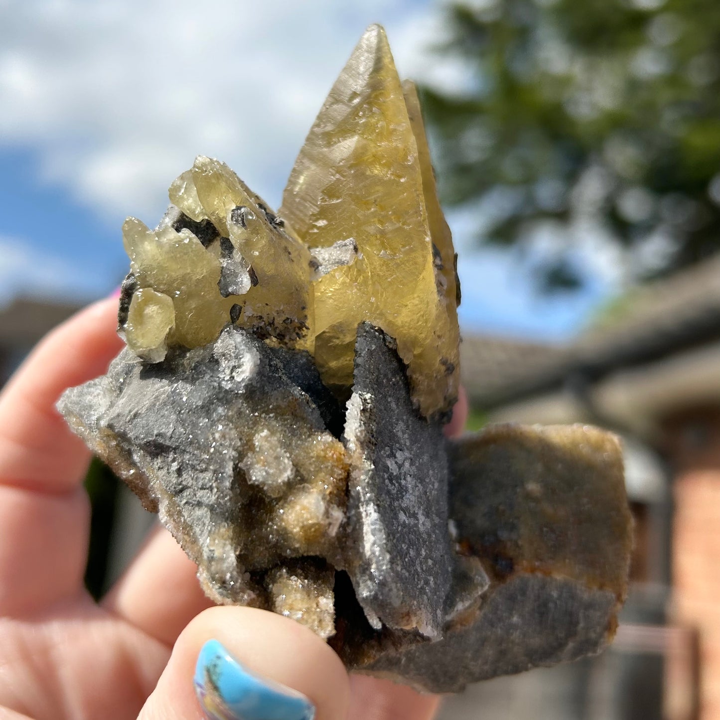 Collectors #9 Sweetwater Double Yellow Calcite On Marcasite & Limonite Large From Sweetwater Mine, Reynolds County, Missouri, USA 🇺🇸