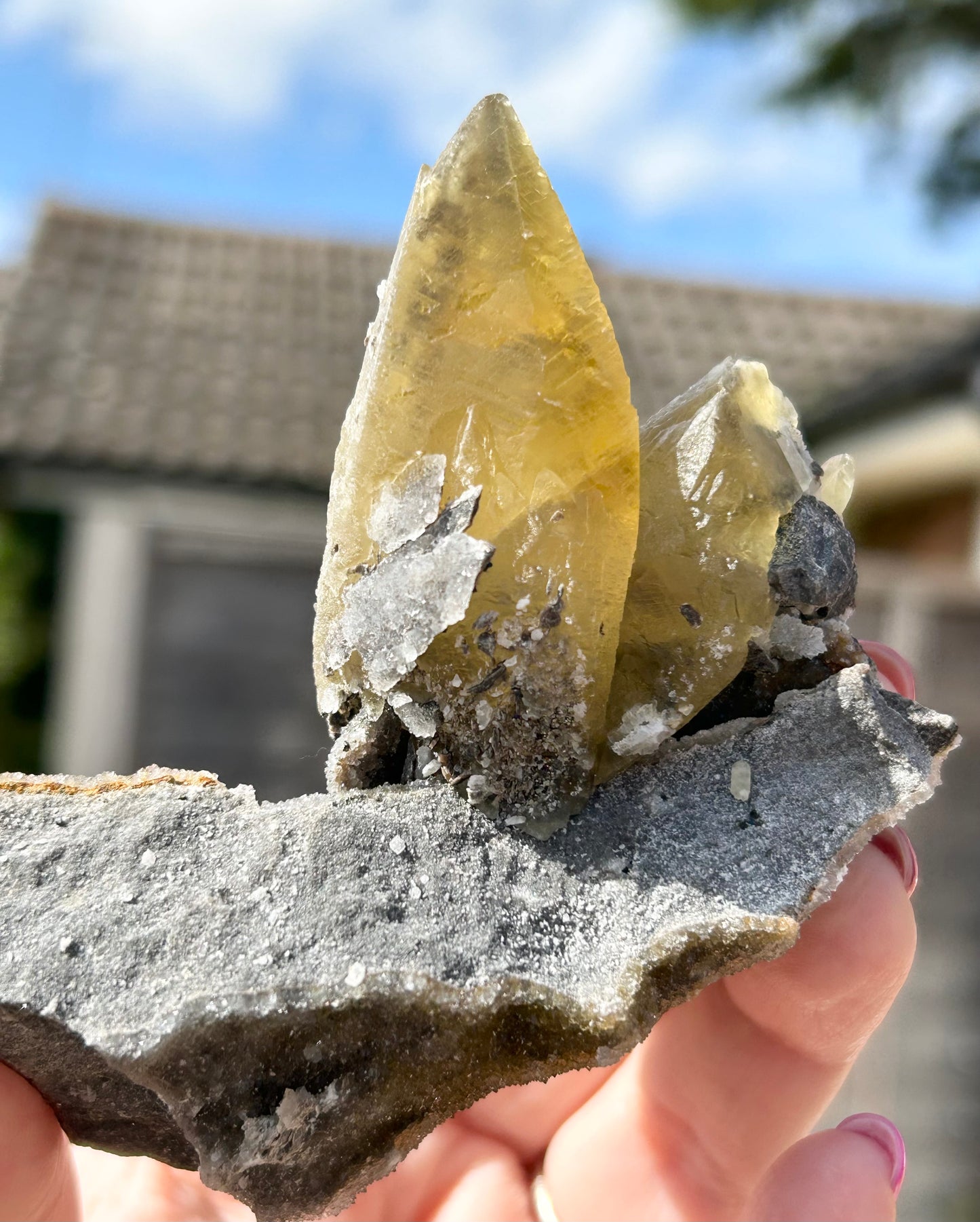 Collectors #9 Sweetwater Double Yellow Calcite On Marcasite & Limonite Large From Sweetwater Mine, Reynolds County, Missouri, USA 🇺🇸