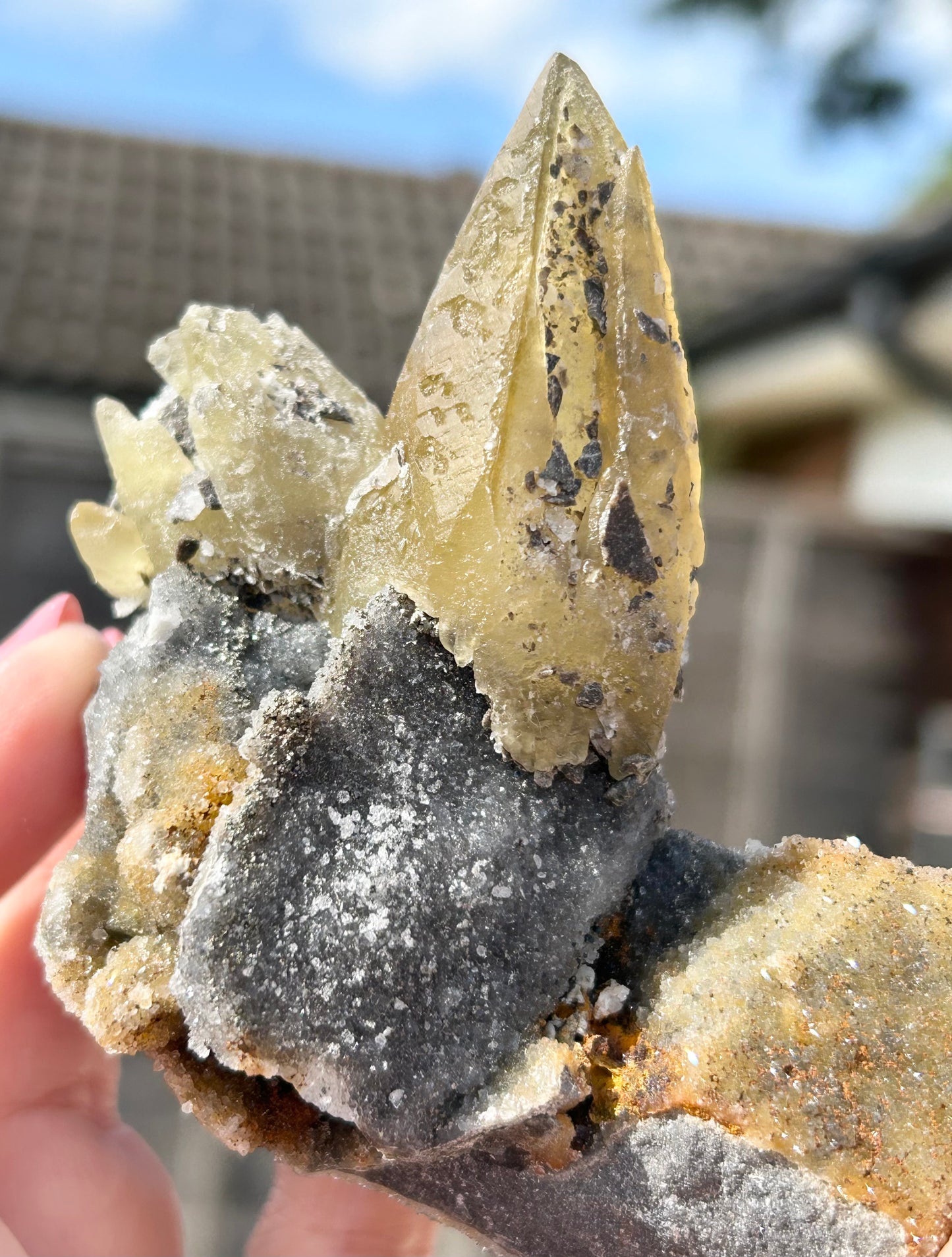 Collectors #9 Sweetwater Double Yellow Calcite On Marcasite & Limonite Large From Sweetwater Mine, Reynolds County, Missouri, USA 🇺🇸