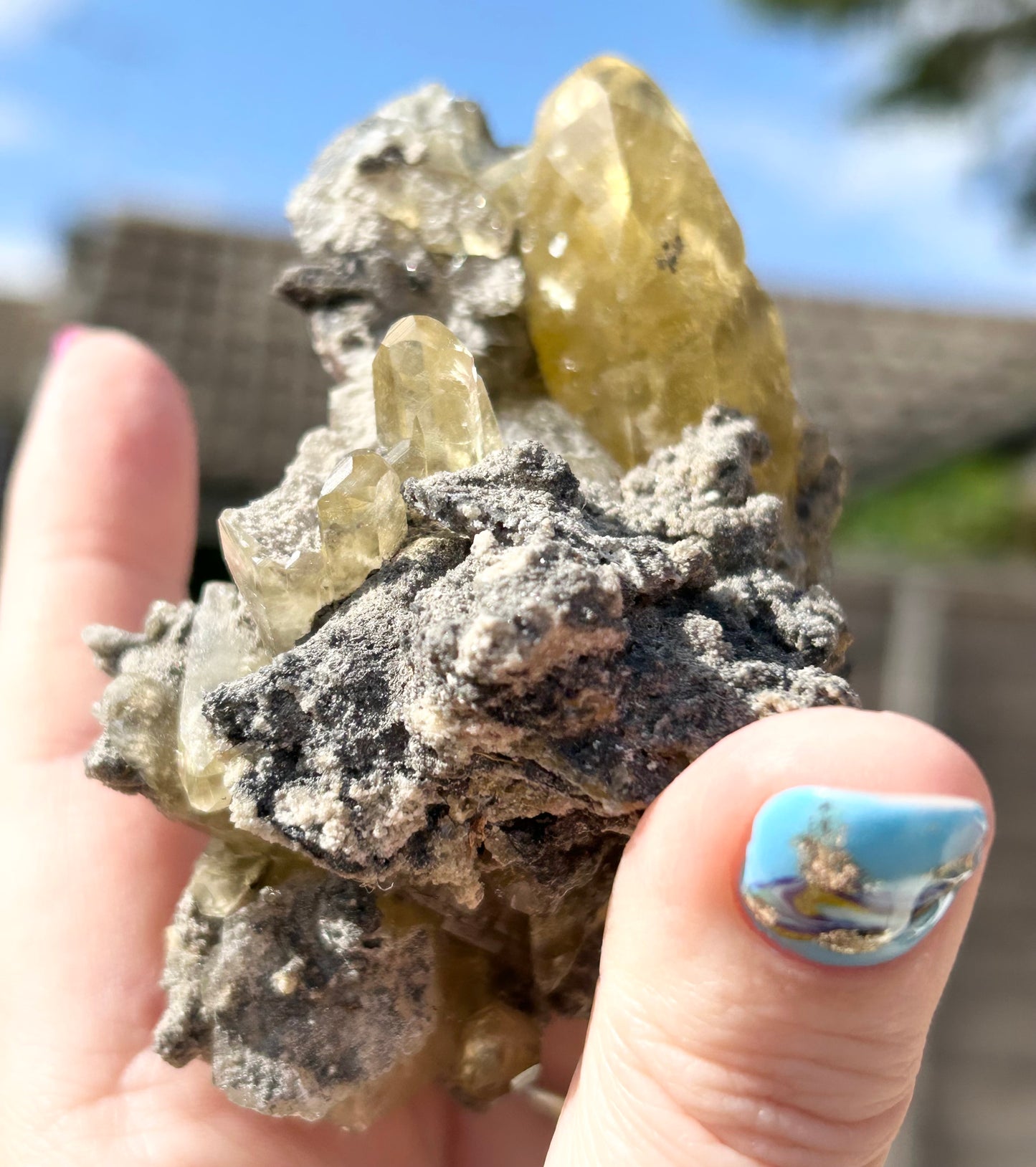 Collectors #12 Fletcher 8 Point Optical Calcite With Marcasite Base Large From Fletcher Mine, Reynolds County, Missouri, USA 🇺🇸