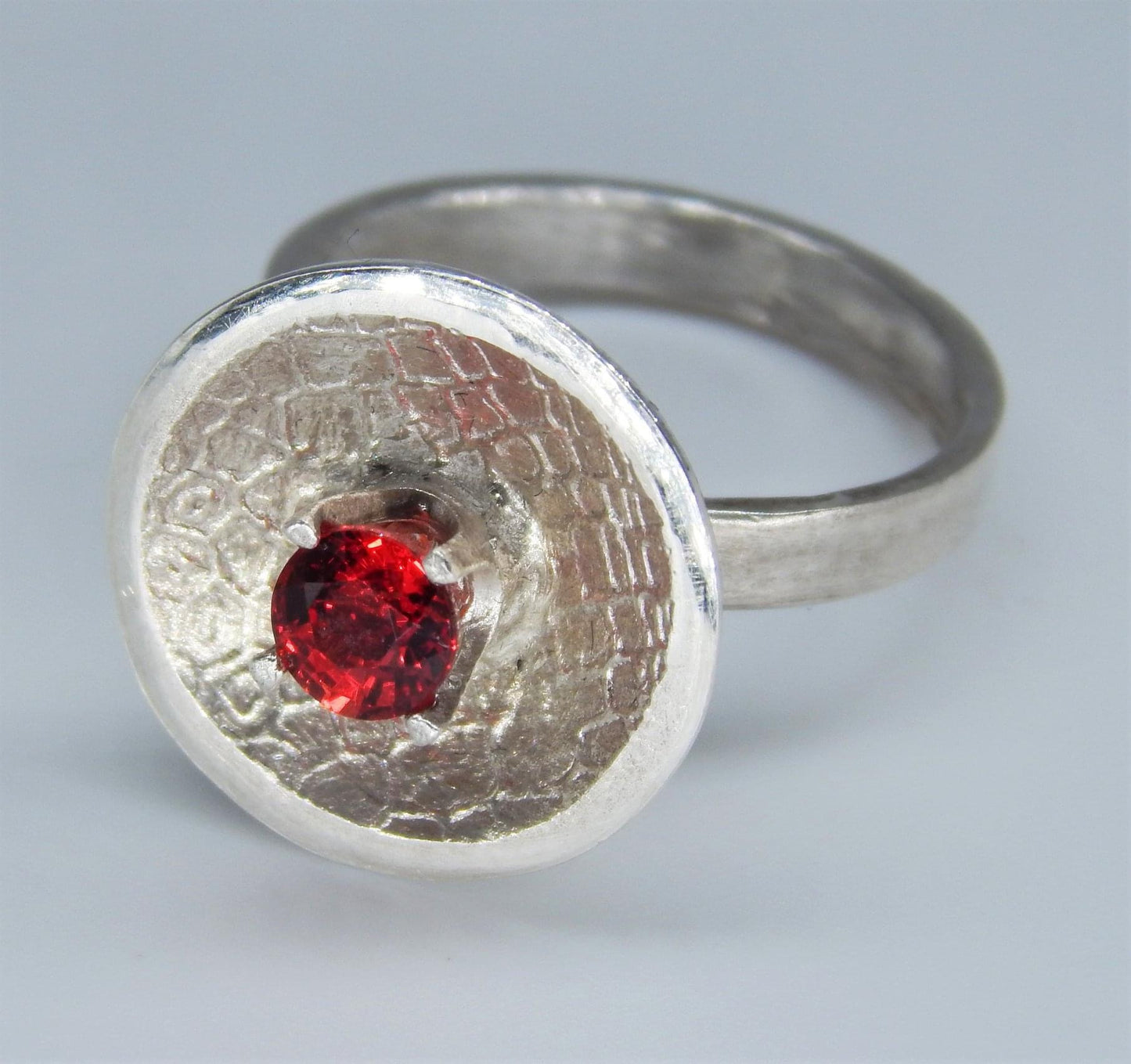 Tanzanian Ruby Fine 999 Silver with 925 Sterling Silver Ring